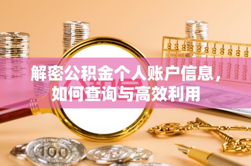 荣昌解密公积金个人账户信息，如何查询与高效利用