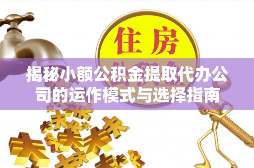 荣昌揭秘小额公积金提取代办公司的运作模式与选择指南