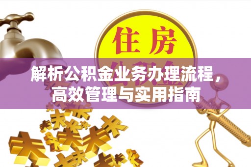 荣昌解析公积金业务办理流程，高效管理与实用指南