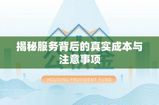 荣昌揭秘服务背后的真实成本与注意事项